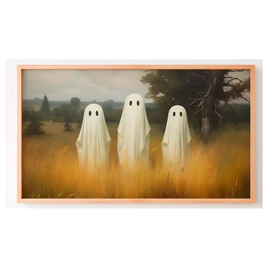 Quadro Decorativo N°126 - Panorâmico Halloween Fantasmas- Galix